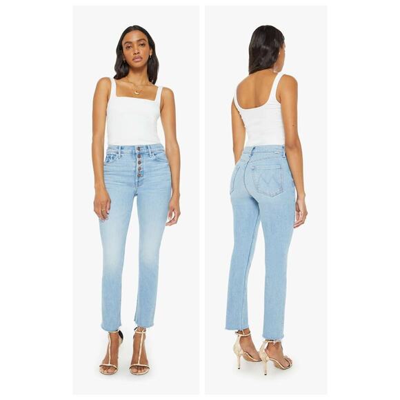 NWT MOTHER The Pixie Dazzler Fray Hem Ankle Jeans Size 23 - Picture 1 of 10